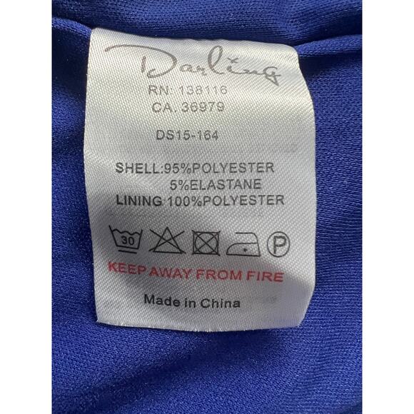 DARLING WOMENS XLARGE ALICE FLORAL FLARE OCCASION DRESS BLUE NEW - Picture 10 of 12